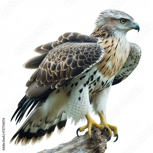 Changeable Hawk Eagle isolated on white