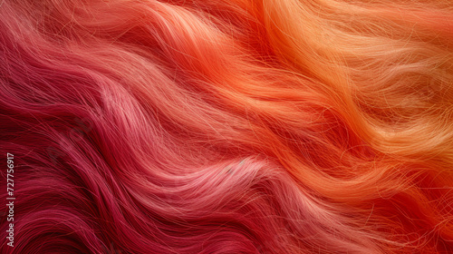 Vivid swirls of crimson and tangerine merge in this abstract image, evoking the fluid grace of fiery silk or the soft mane of a mythical beast.