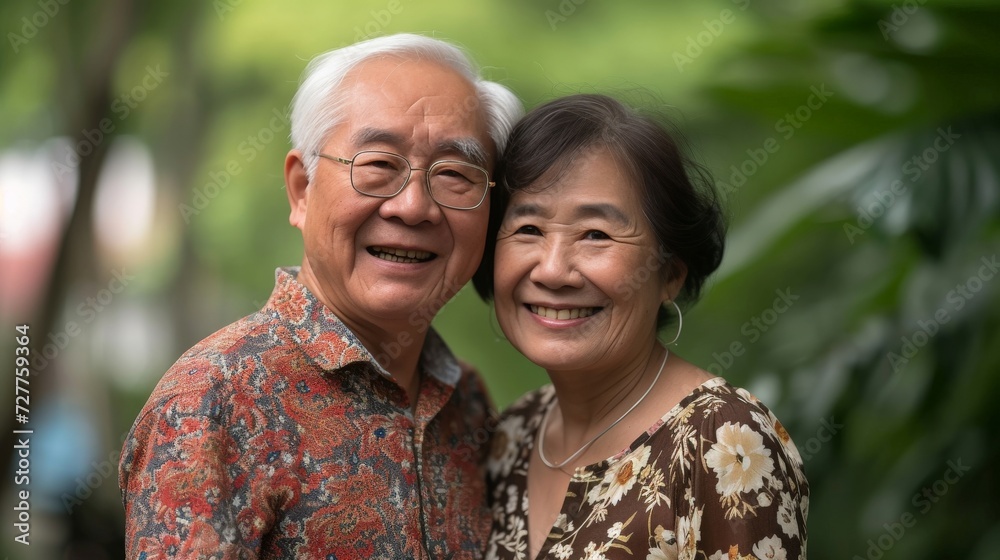 Asian senior couple smiling at the camera. Family mature couple portrait Asian senior couple smiling at the camera. Family mature couple portrait