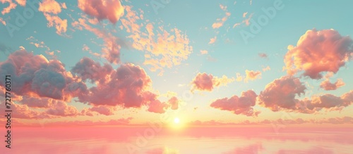A Wonderful Pastel Sky with the Sun Setting in a Wonderful Pastel Setting