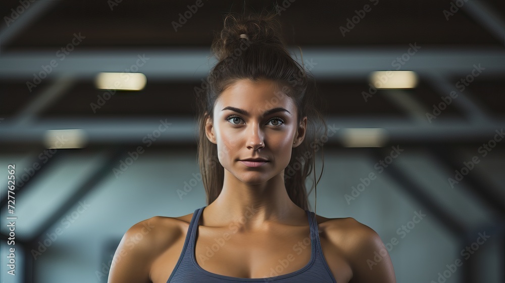 Fit Young Woman Preparing for Gym Workout Generative AI Fit Young Woman Preparing for Gym Workout Generative AI