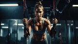 Fitness - Woman Exercising with Rope Generative AI