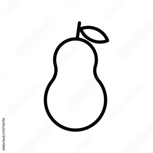 pear icon with white background vector stock illustration