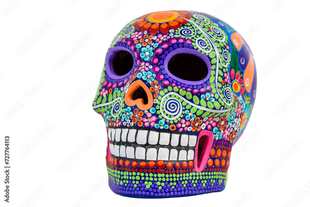 Souvenir Mexican sugar skull or calavera, a traditional cultural item Souvenir Mexican sugar skull or calavera, a traditional cultural item