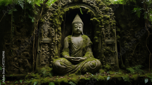 Buddha Statue in the Heart of the Forest © lan
