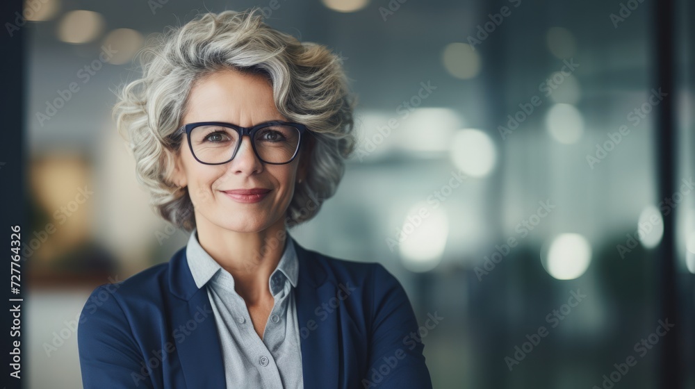 Woman leader in office building Generative AI Woman leader in office building Generative AI