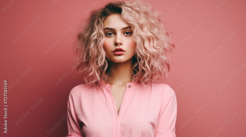 Young Woman Posing Defiantly - Stock Image Generative AI