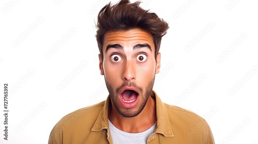 man in studio with amazed facial expression Generative AI man in studio with amazed facial expression Generative AI