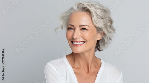 Mature Woman with Anti-Aging Products Generative AI © AlexandraRooss