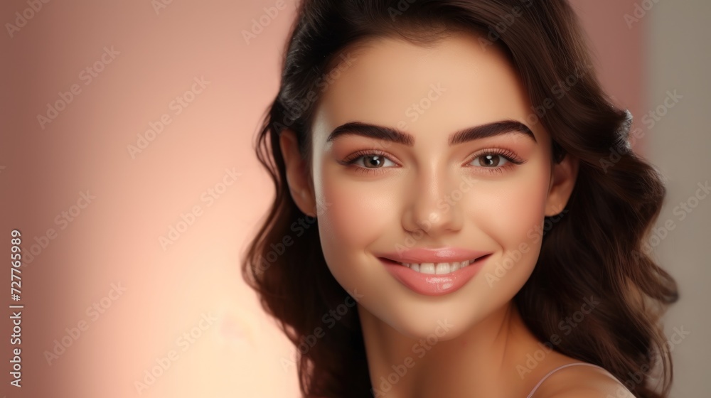 Happy and Confident Woman Portrait with Beauty and Dermatology Generative AI Happy and Confident Woman Portrait with Beauty and Dermatology Generative AI