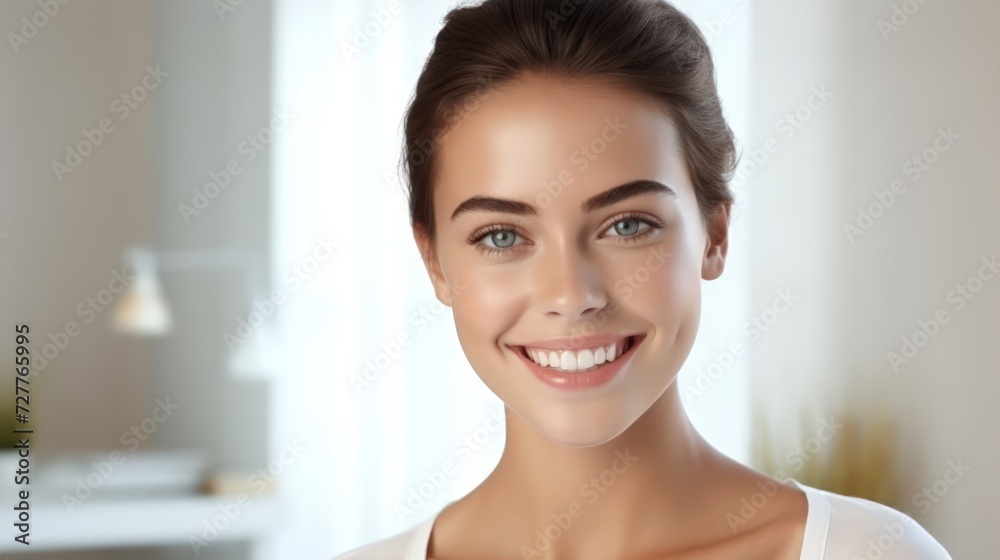 Happy and Confident Woman Portrait with Beauty and Dermatology Generative AI Happy and Confident Woman Portrait with Beauty and Dermatology Generative AI