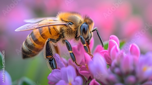 Purpose of use - Bee Pollinating Flower in Healthy Ecosystem Generative AI