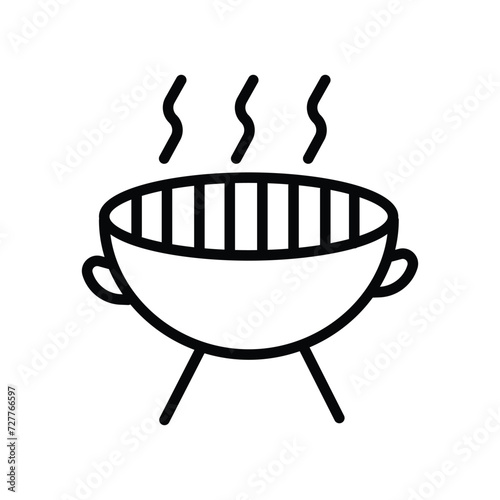  grill icon with white background vector stock illustration