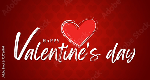 valentines day background with heart pattern and typography of happy valentines day text