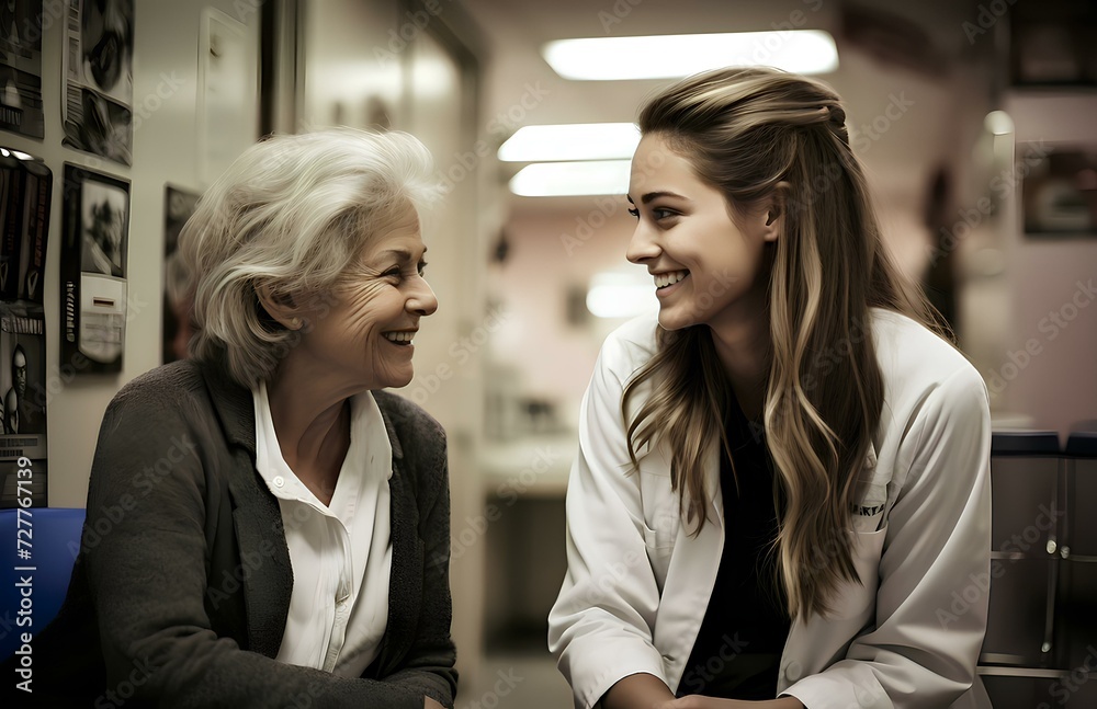 Medical Consultation: A Doctor Talking to a Woman at the Hospital. Generative AI. Medical Consultation: A Doctor Talking to a Woman at the Hospital. Generative AI.
