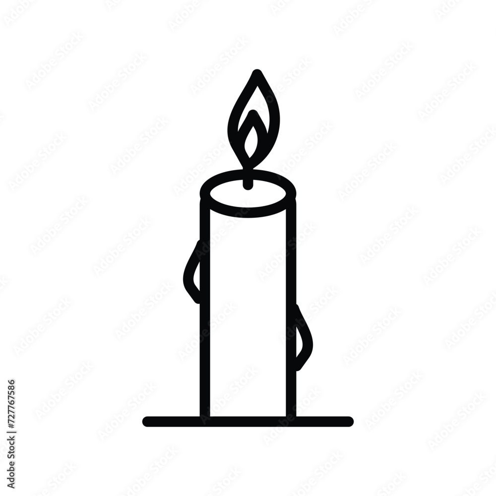 Obraz premium candle icon with white background vector stock illustration