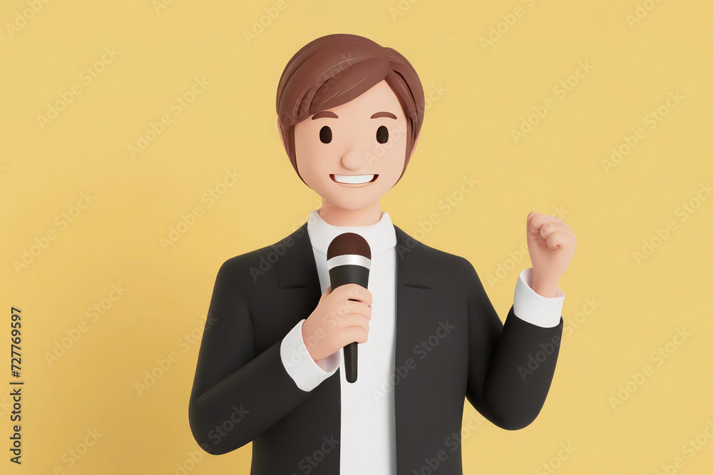 マイクを持つ男性