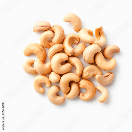 cashews on white background