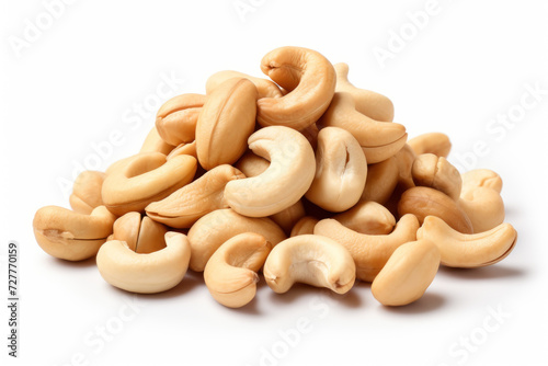 cashews on white background