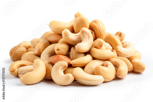 cashews on white background