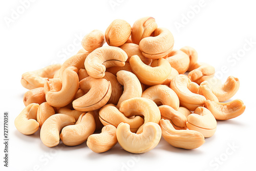 cashews on white background