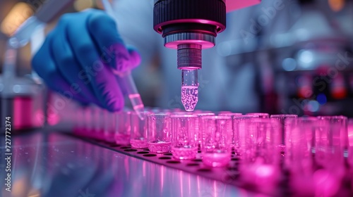 Physician performing skin sensitivity examination on illuminated desk in close-up.