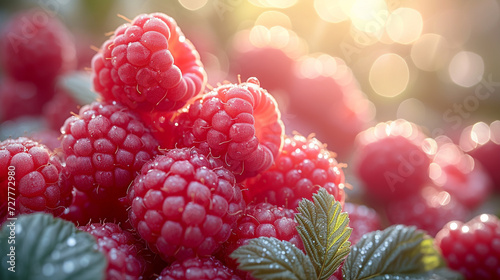 Raspberry. Fresh organic berries. Fruit background.