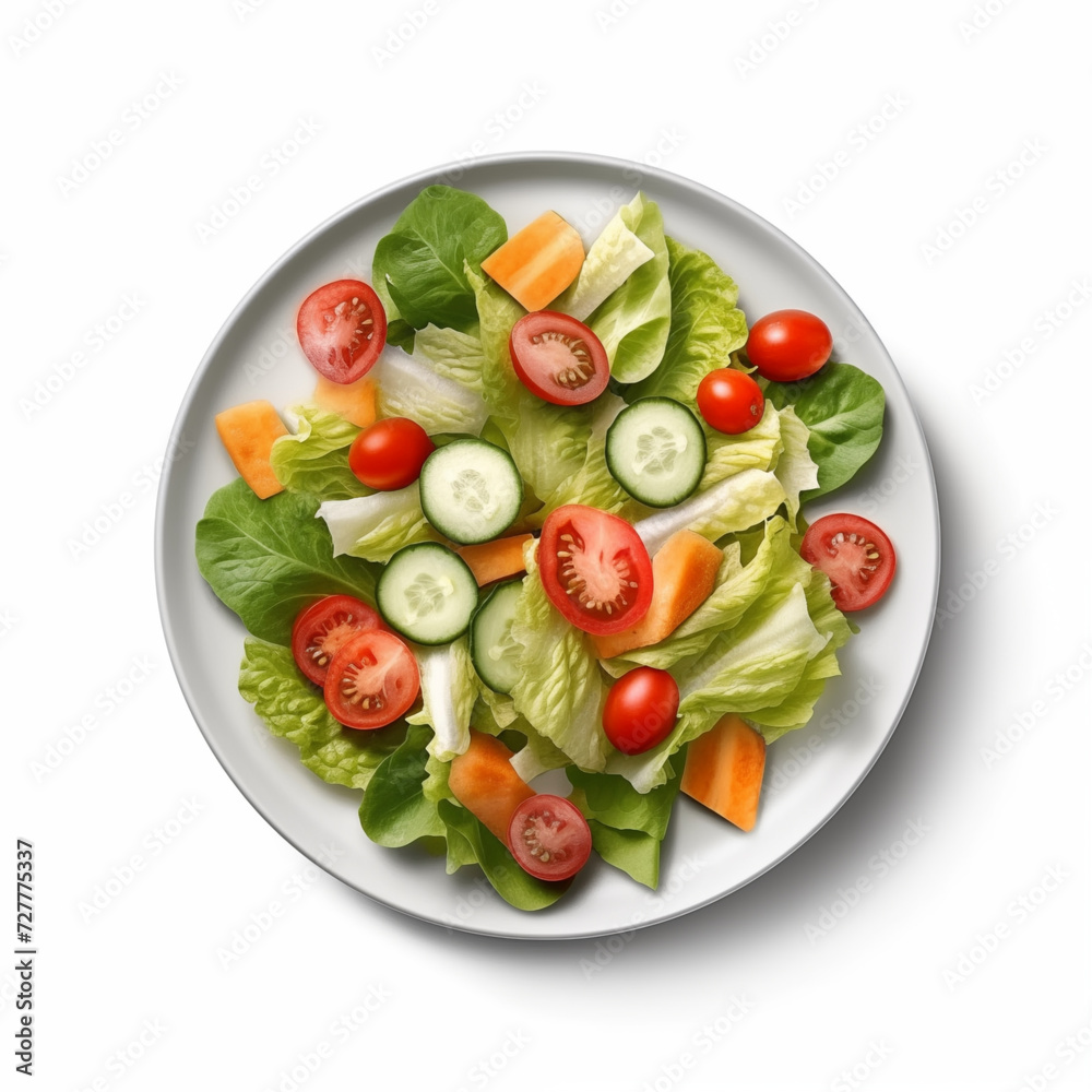 Salad on plate isolated Salad on plate isolated