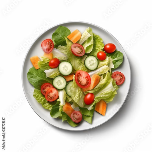 Salad on plate isolated