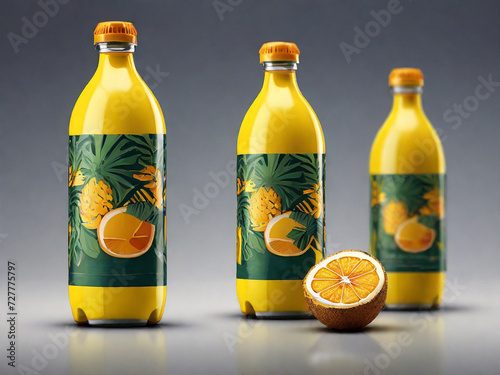Bottle mockup Illustration created with AI technology tools 