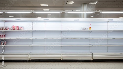 An empty row with products in an agricultural store photo