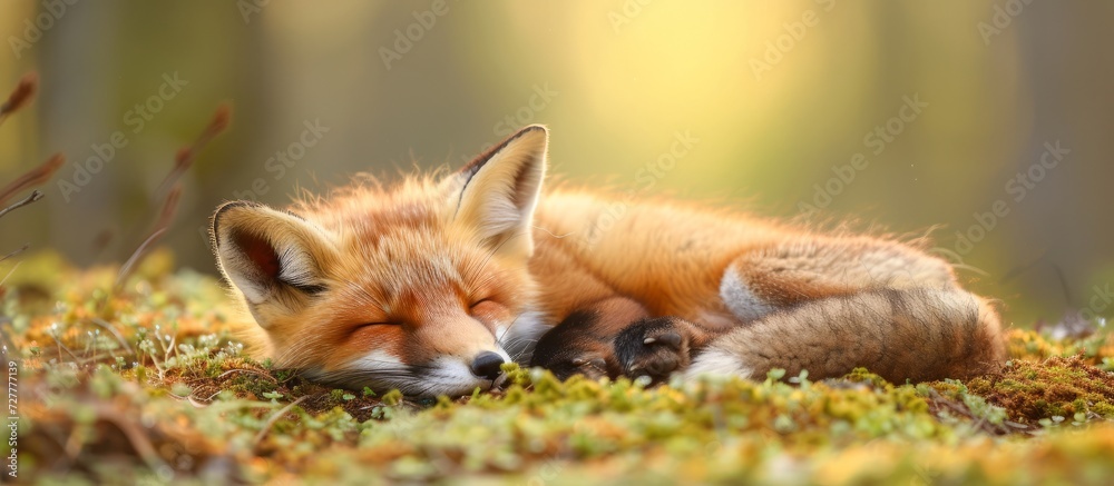 Adorable Red Fox Kit Napping - Kit, Red, and Fox Take a Cozy Afternoon Nap