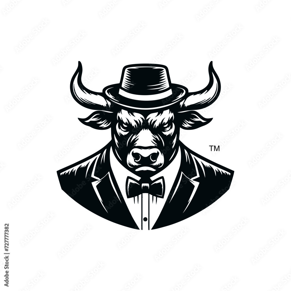 The bull head logo symbol icon