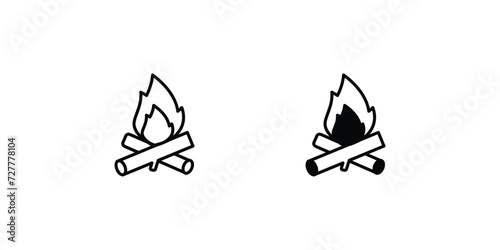 bonefire icon with white background vector stock illustration