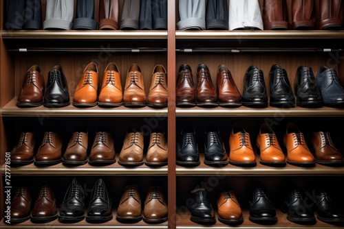Stylish Leather Footwear Collection: Classic Elegance in a Brown Men's Shoe Boutique
