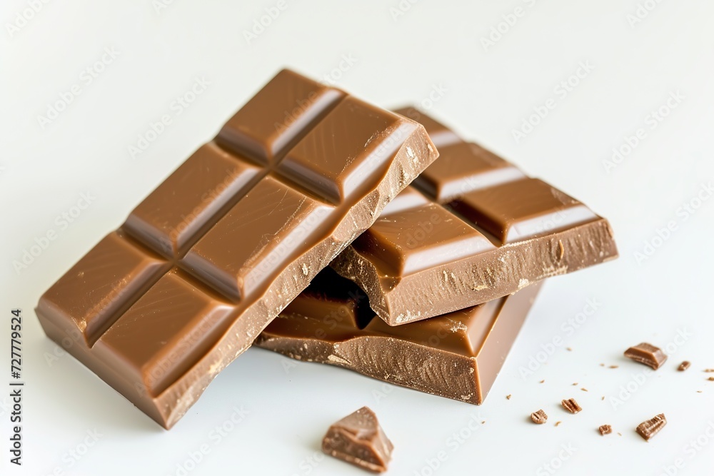 Milk chocolate bar on white background Milk chocolate bar on white background