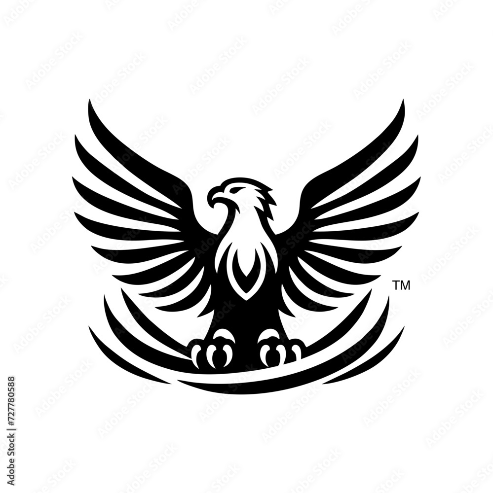 Fototapeta premium the flying Falcon Logo symbol with the wing open