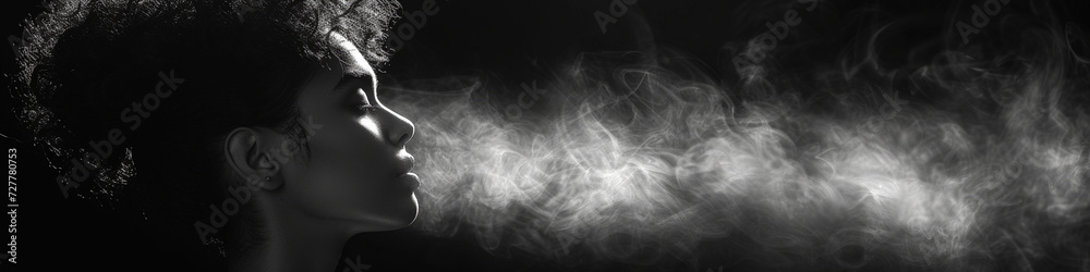 silhouette of a woman to the left of the image silhouette of a woman to the left of the image