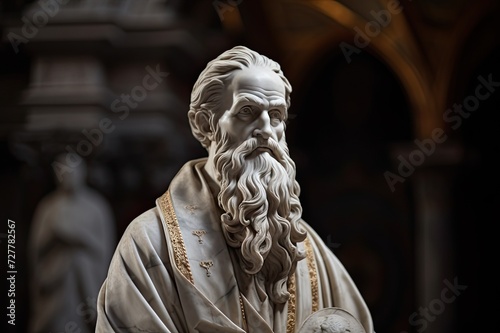Saint Polycarp marble statue. photo