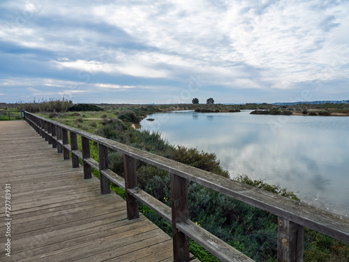 Alvor boardwalk along the lagoon in Southern Portugal