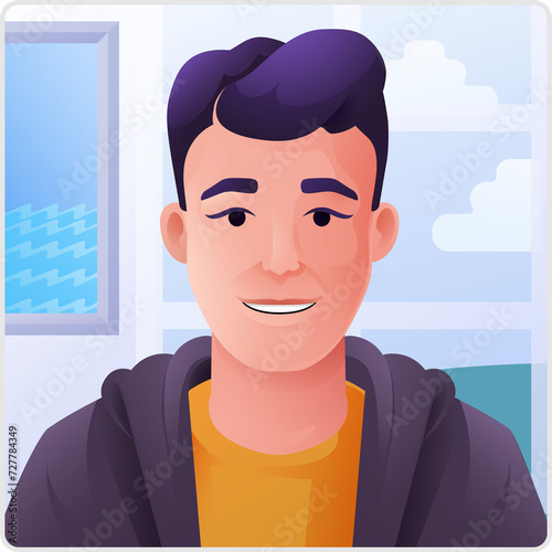 Man Profile Illustration In...