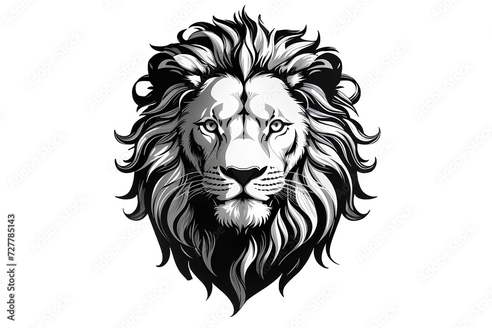 lion face on transparent background, created by ai generated
