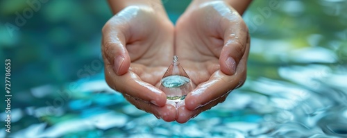 person holding water HD 8K wallpaper Stock Photographic Image