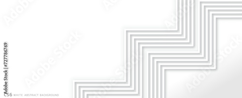 白色の幾何学模様と影の抽象的な背景。ラインパターン。