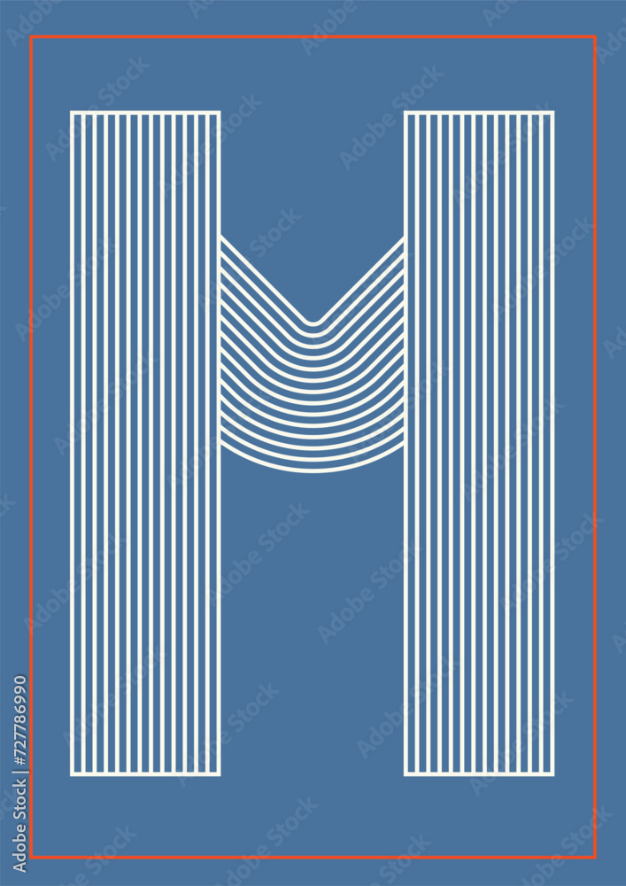 Obraz premium Abstract. Letters on a background. Trendy lines. Alphabet, Letters. Nostalgic colors. 