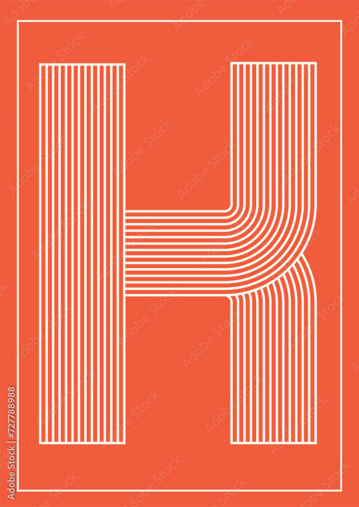 Fototapeta premium Line letters. Alphabet. Letter Poster.