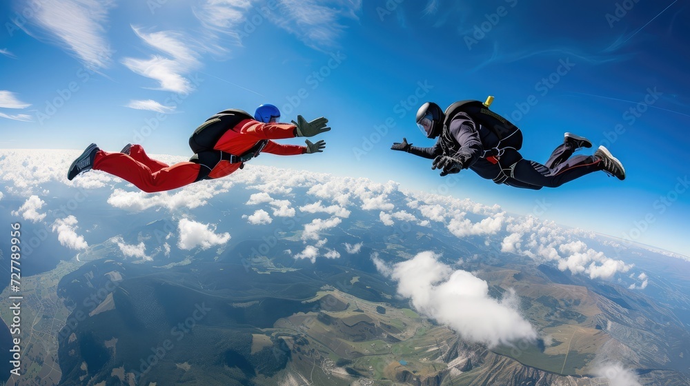 Skydiving team work Skydiving team work