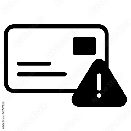 credit card with exclamation icon