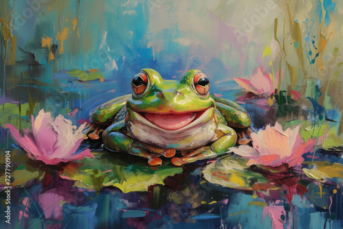 portrait of a happy frog