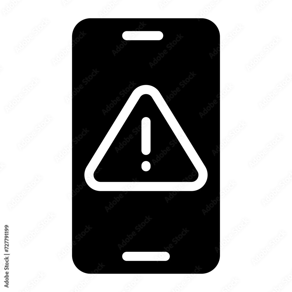 phone with exclamation mark icon, smart phone with alert notice. phone with exclamation mark icon, smart phone with alert notice.
